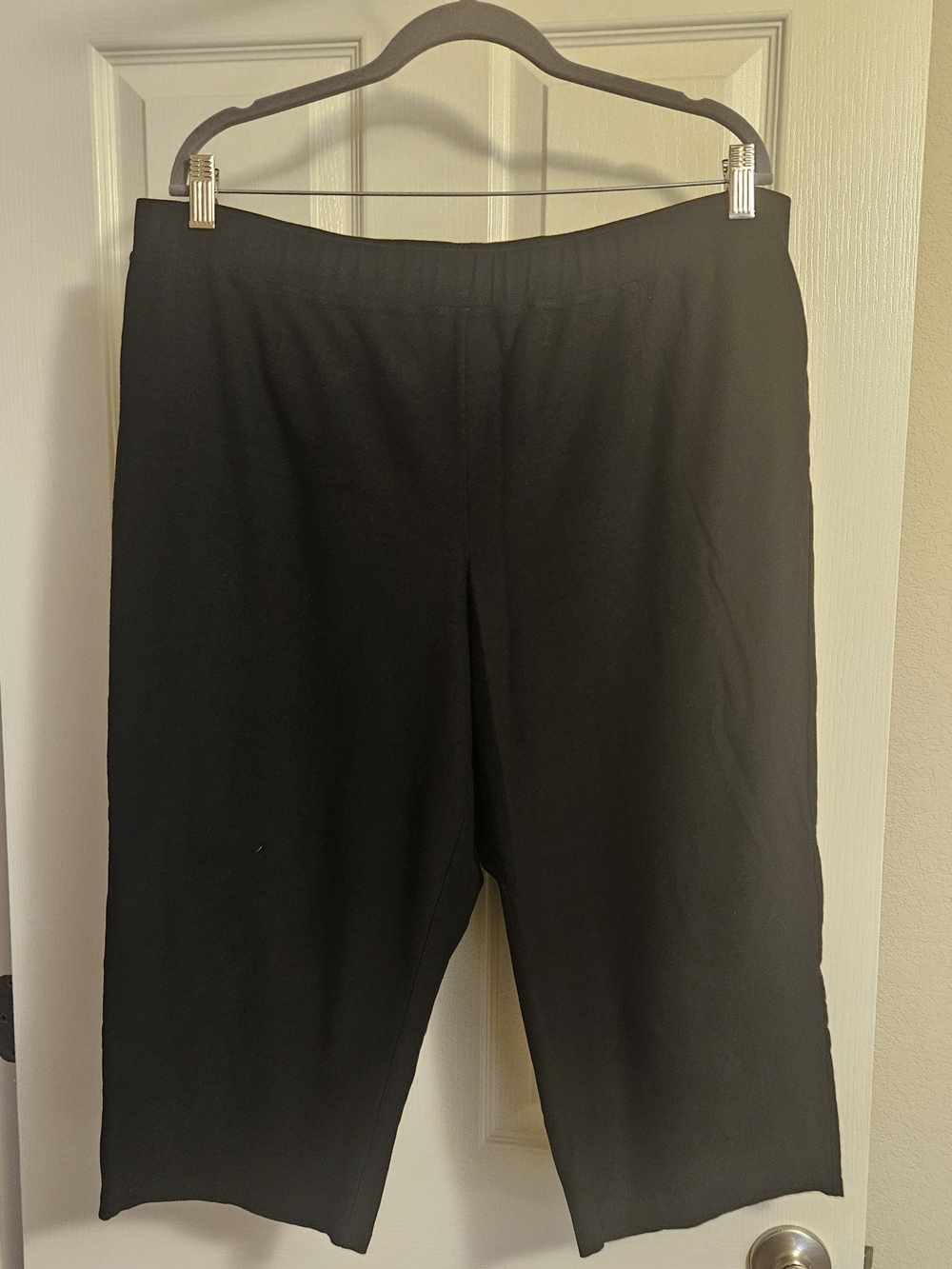 Eileen Fisher Black Wide Leg Crop Pull On Pants